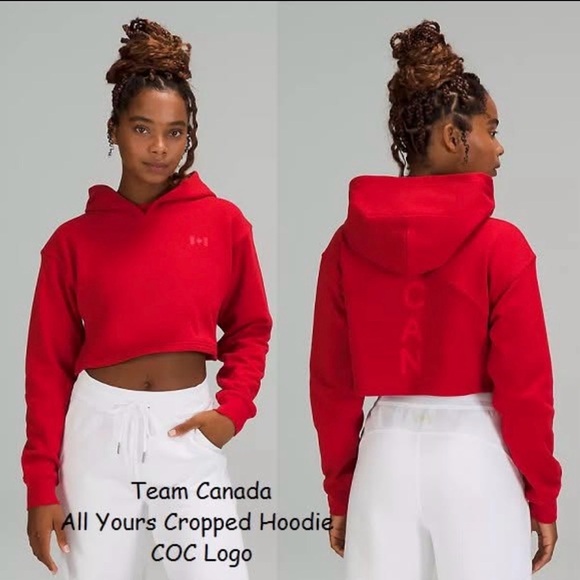 lululemon athletica Tops - Lululemon All Yours Cropped Hoodie COC Crimson